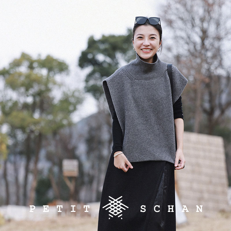 小闪羊毛羊绒无袖廓形背心