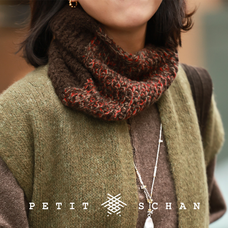 小闪黑牦牛绒手纺纱手工围脖秋冬