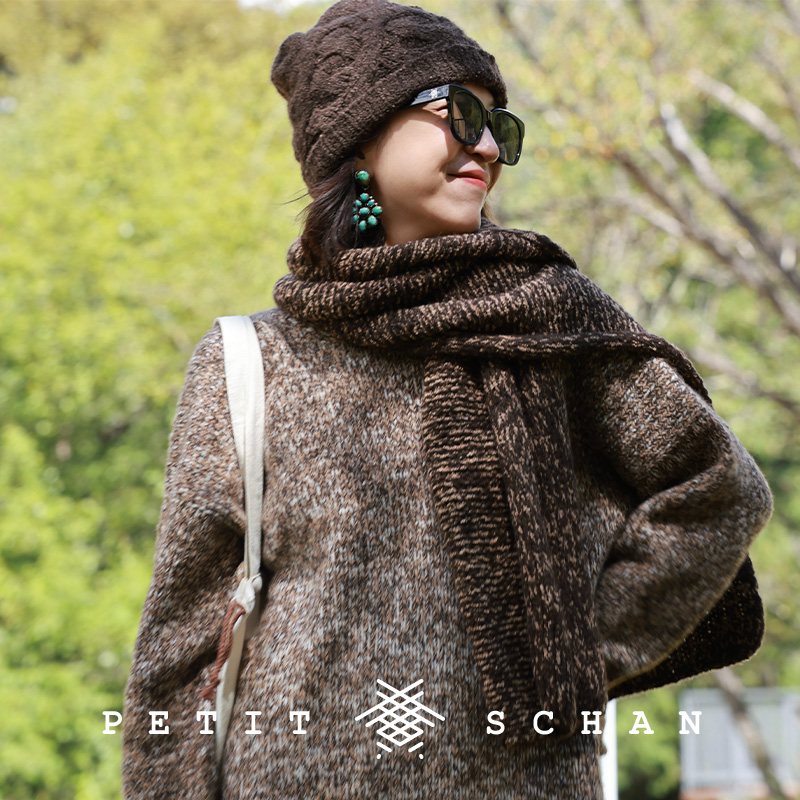 Petit Schan小闪吉祥三宝 牦牛绒骆驼绒长绒棉手纺纱手编套头毛衣