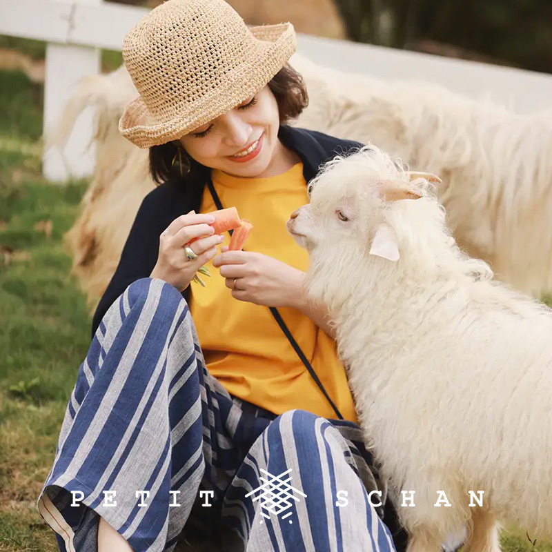 小闪 蓝色矿石 纯亚麻条纹直筒阔腿裤夏松弛感小个子显高瘦休闲裤