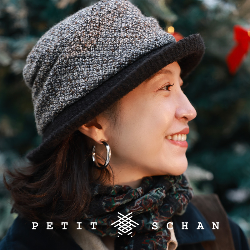 小闪 雾都 羊毛粗花呢压褶翘边复古优雅礼帽保暖文艺慵懒感帽子