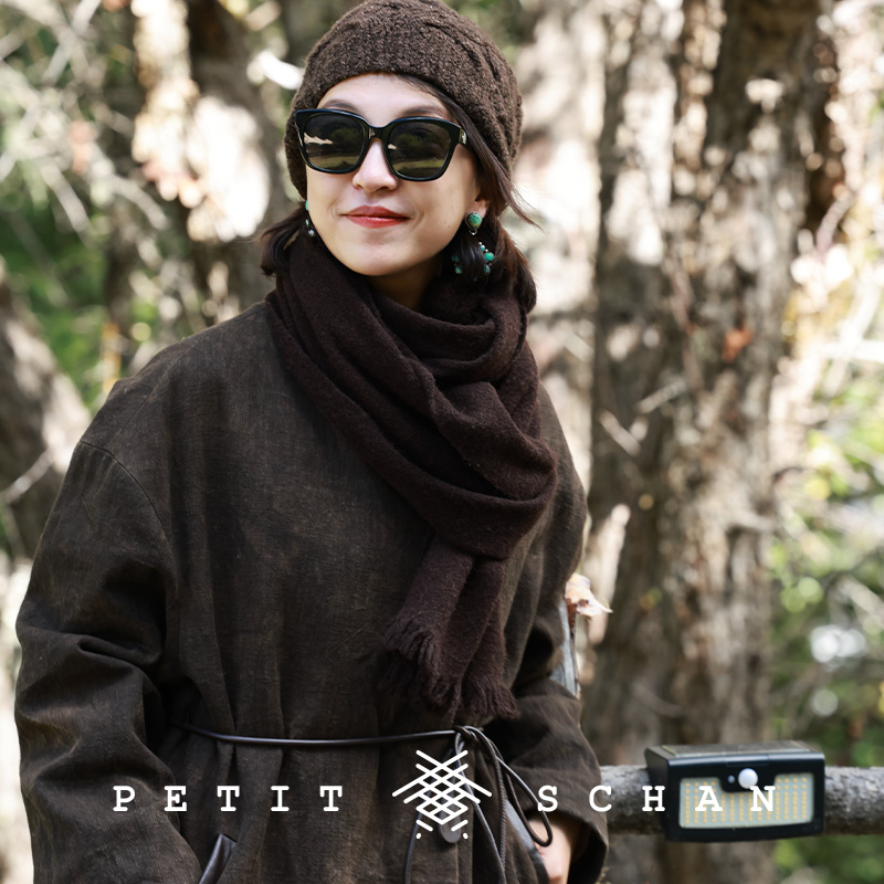 柿染90白鹅绒真皮拼接羽绒外套