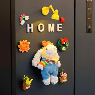 磁吸垂耳兔立体玩偶冰箱贴入户门装饰个性创意磁吸装饰小物件