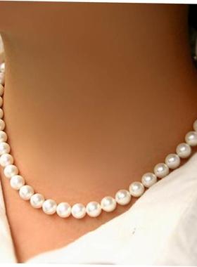 Classic Elegant White Pearl Chokers Necklace For Women Men W