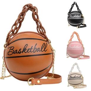 Women Shoulder Bag PU Leather Chain Basketball Bag New Lette