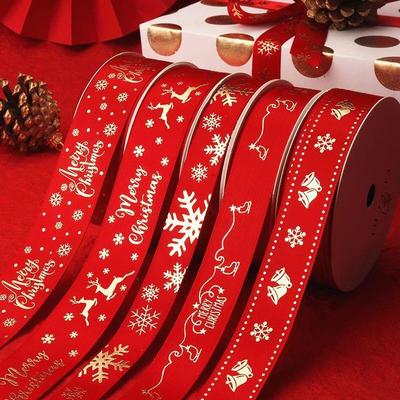 5yards 1inch 25mm Christmas Ribbon Printed Christmas Polyest