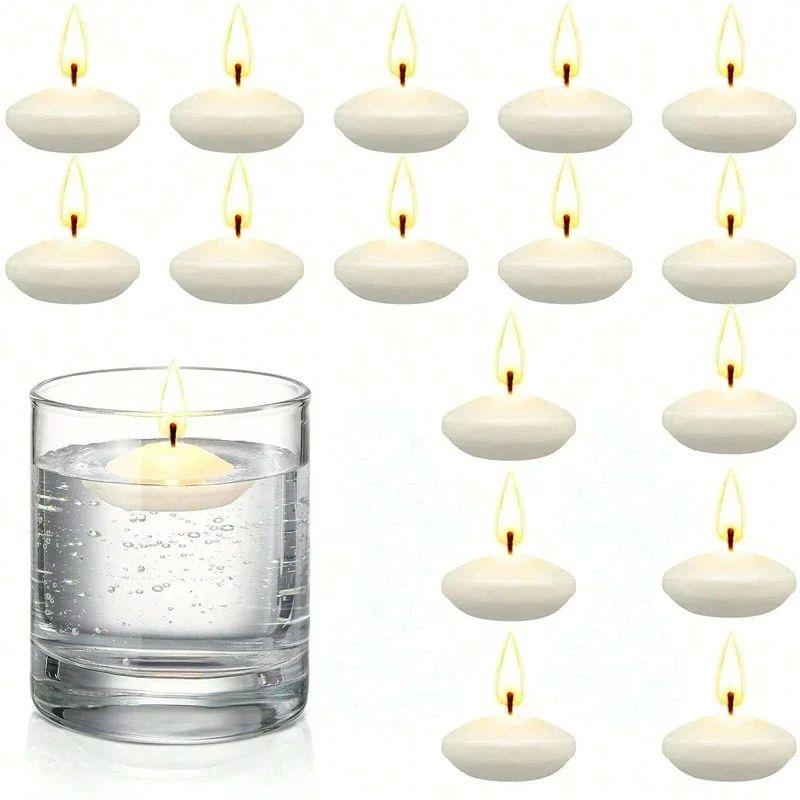 16Pcs Unscented Discs Candles Floating For Pool Party