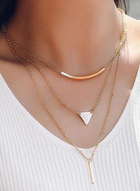 European and American women three-layer necklace时尚女项链