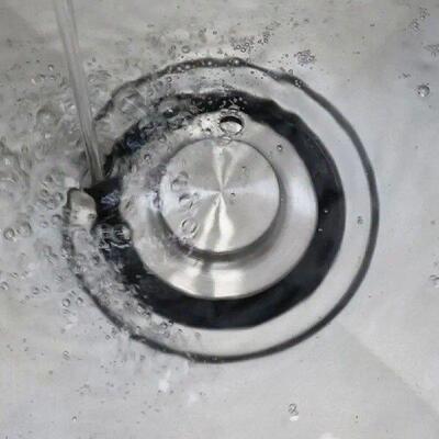 2Pcs Sink Cover Stainless Steel Kitchen Sink Plug Set Pipe