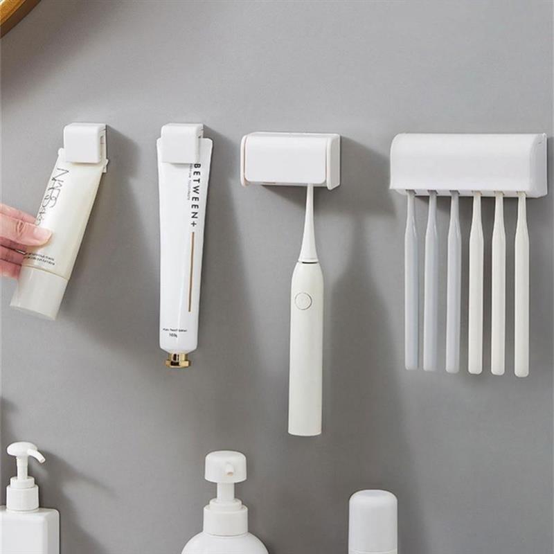 Punch-free Wall-mounted Toothbrush Holder Toothpaste Holder