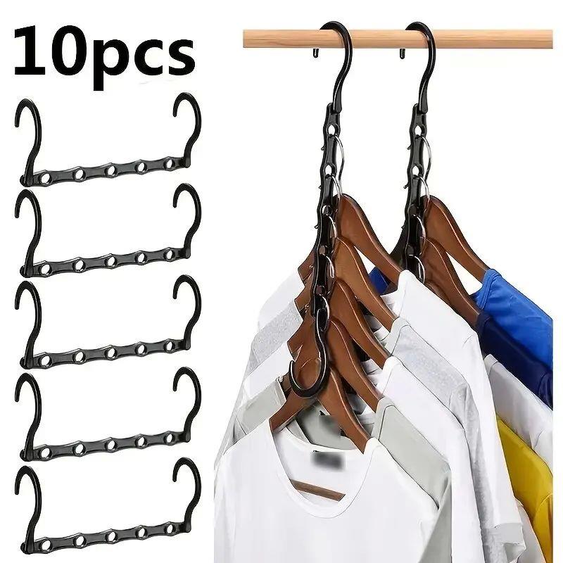 10 Pcs Space Saving Magic Hangers Sturdy Plastic Holder Heav