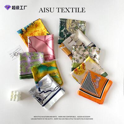 Silk scarves imitate silk square scarves which丝巾彷真丝方巾