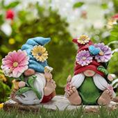 Garden Desk Decor Elf Statue Miniatures Flower