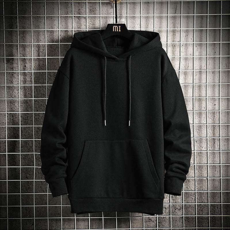 Men s Hoodie Streetwear Hip Hop Sweatshirts 情侣纯色连帽卫衣
