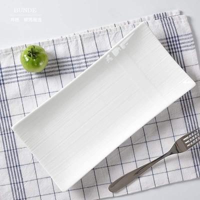 White ceramic rectangular Plates Restaurant creative