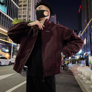 J68/P118控158秋款夹克外套男潮牌解构设计高级感痞帅休闲上衣红