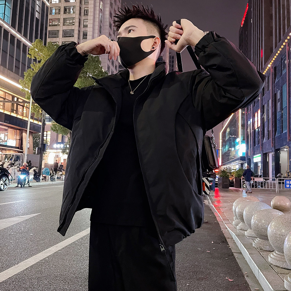 A55/P138控178秋冬款潮牌男士高级感解构设计感痞帅棉服外套男咖3,男装棉衣,电商A366