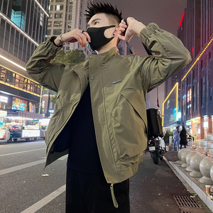 J89/P98控145 春款男士薄款工装大口袋夹克外套潮牌高级感痞帅绿3图片