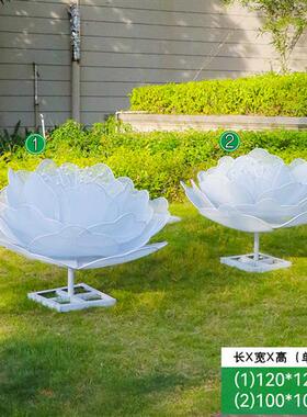 户外不锈钢镂空发光花朵雕塑铁艺莲花公园售楼部园林景观装饰摆件