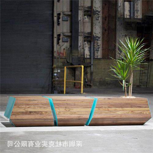玻璃钢休闲椅拼接坐凳座椅户外防腐木长椅商业美陈商用等候椅
