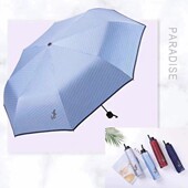 天堂三折伞男女通用学生便携晴雨伞太阳伞防晒折叠两用黑胶遮阳伞