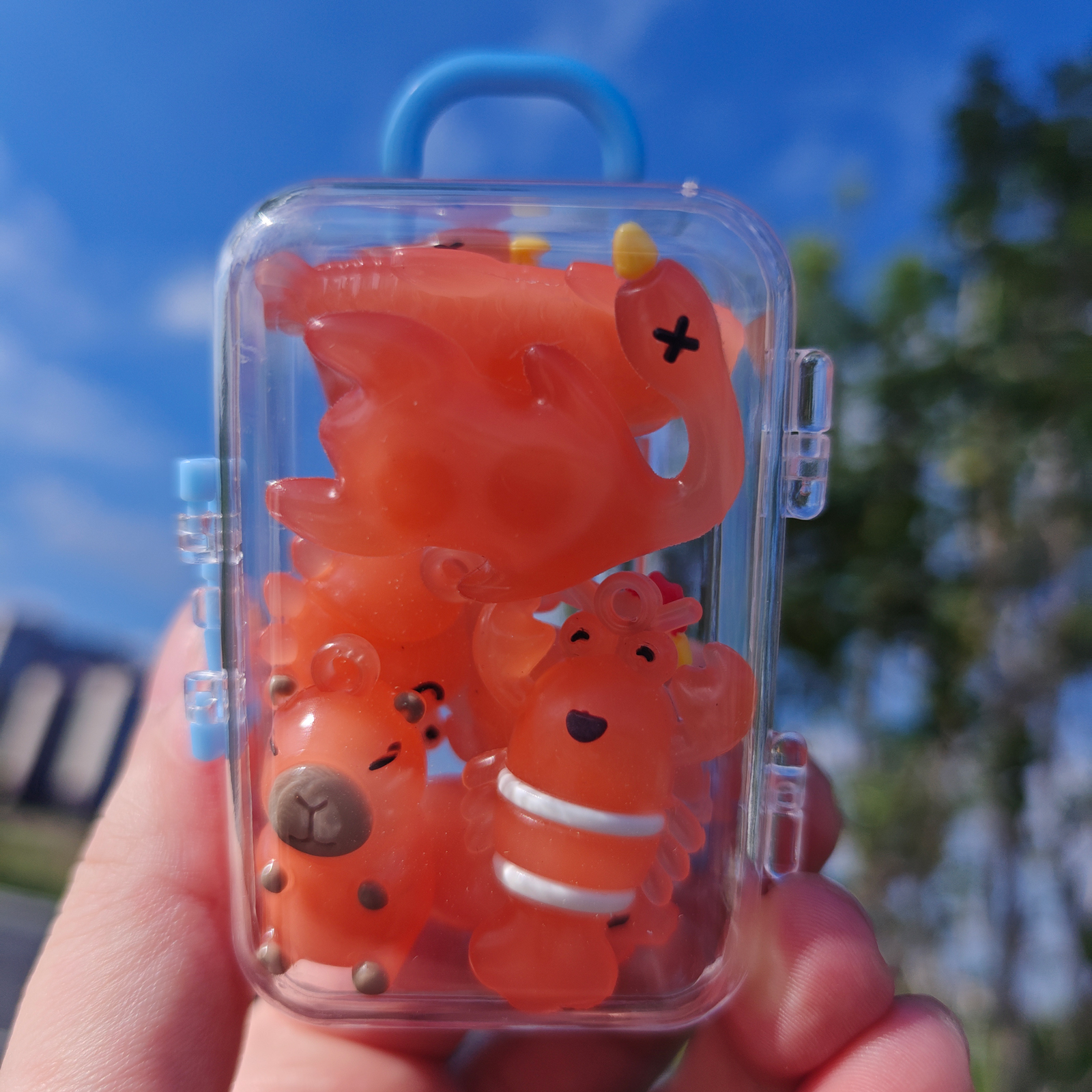 变色烤鸭挂件系列遇光紫外线会变色钥匙扣烧鹅鸭猪鸡仿真动物模型