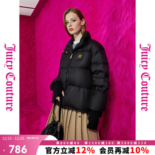Juicy Couture橘滋春夏新款女装保暖外套90白鸭绒休闲羽绒服女