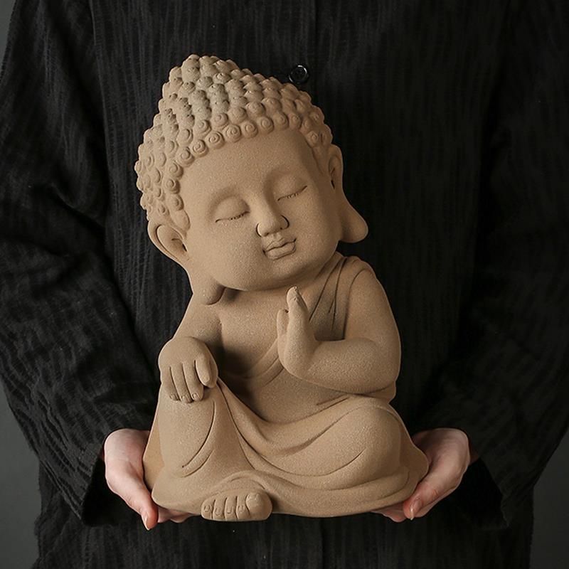 宇轩 大号如来佛像摆件紫砂陶瓷工艺品家居办公室摆设新中式礼品