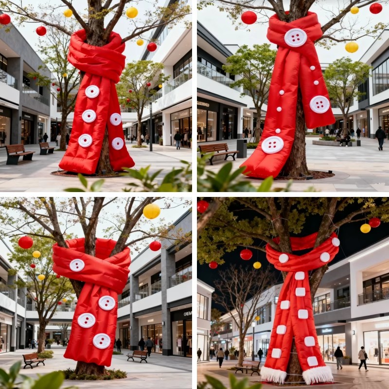 圣诞节创意定制红色围巾气模户外