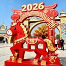 饰摆件 卡商场中庭美陈装 2026马年拍照框景区引流装 置拍照打