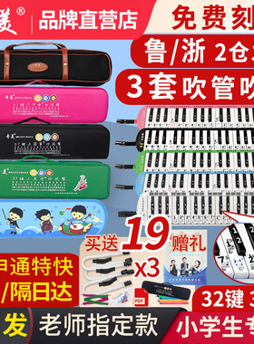 奇美口风琴37键32键小学生专用课堂乐器儿童初学者演奏安喆黑蓝粉