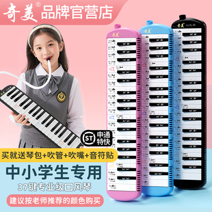 奇美口风琴37键32键小学生专用课堂乐器儿童初学者演奏安喆黑蓝粉