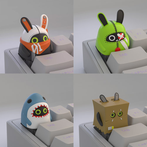 绝区键帽帮布键帽狼叔键帽个性创意树脂3D立体键盘帽送朋友礼物