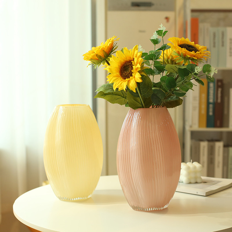 北欧花瓶玻璃摆件客厅插花轻奢高级感餐桌玄关水养鲜花玫瑰向日葵,家居饰品,花瓶,淘宝优惠券,粉丝福利购,淘宝优惠卷