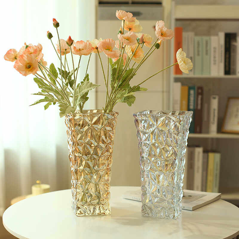 北欧ins玻璃花瓶客厅插花高级感摆件餐桌水养玫瑰百合向日葵鲜花,家居饰品,花瓶,淘宝优惠券,粉丝福利购,淘宝优惠卷