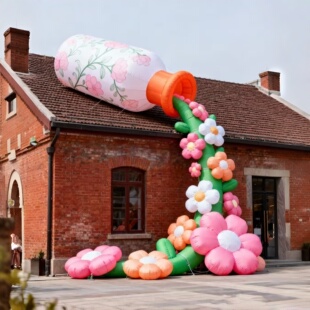 春节花瓶瀑布花充气气模装饰摆件商业街景区古镇民宿拍照打卡美陈