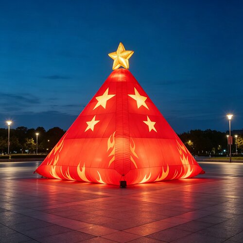 十一国庆节红色金字塔五星气模