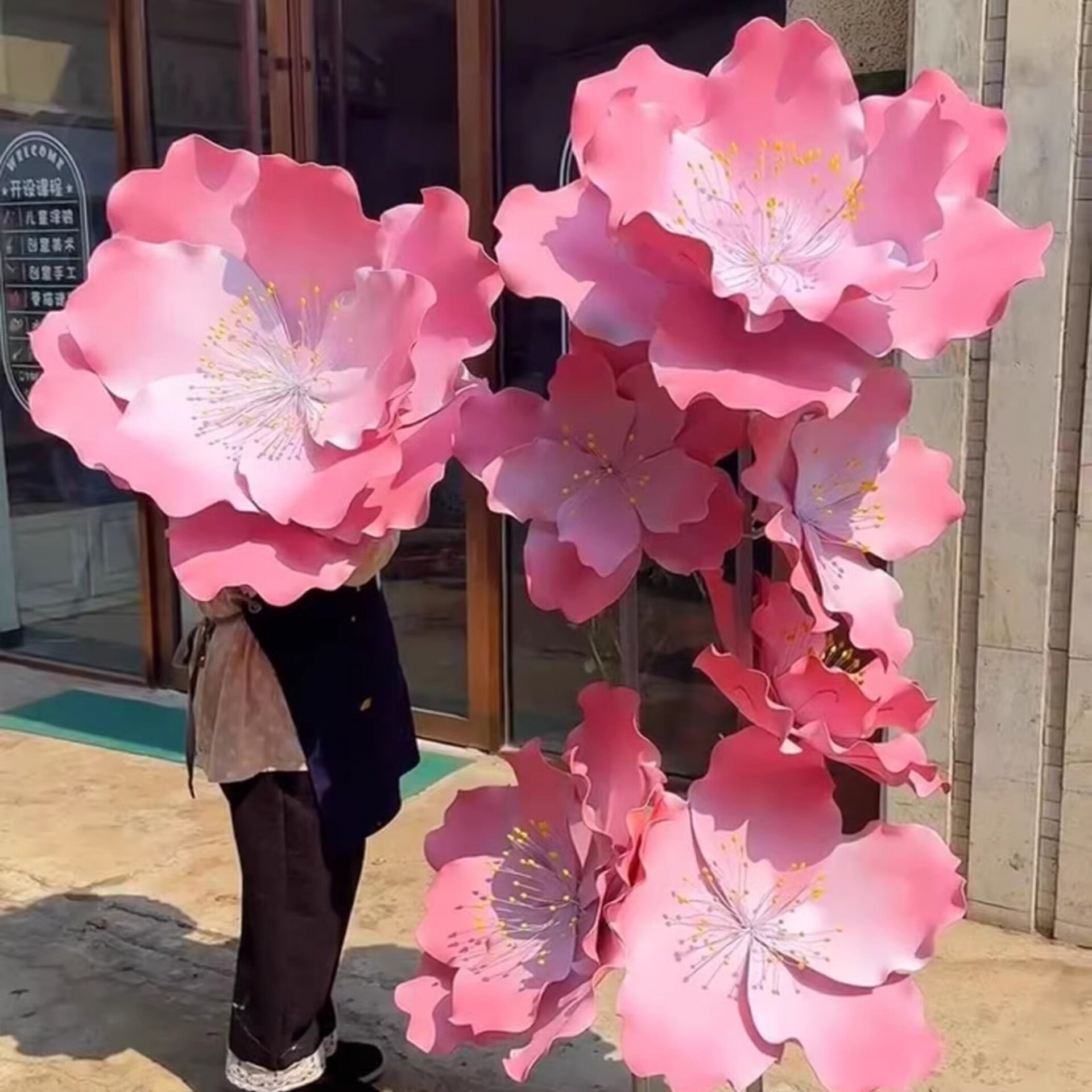 春季户外仿真樱花造景布置摆件商业街古镇景区公园店铺门头装饰花