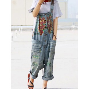 Ripped back denim with ties overalls 做旧牛仔料破洞背带连衣裤