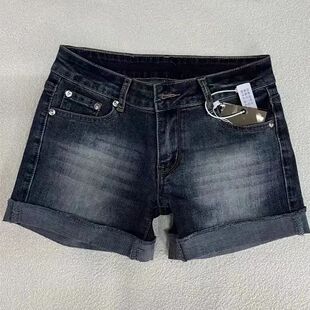 女士纯色低腰短裤Women's Solid Color Low-Waist Ruffled Shorts