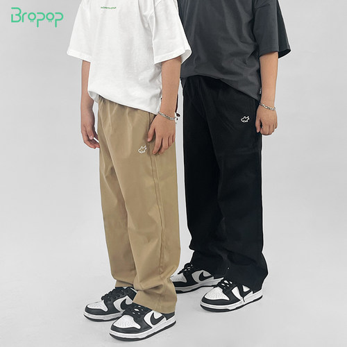 Bropop男童工装裤休闲裤宽松直筒
