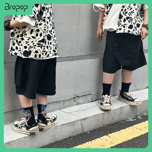 Bropop潮流工装短裤童装裙裤