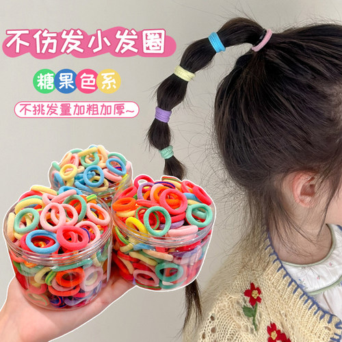 彩色拇指发圈女儿童新款不伤发高弹力宝宝头绳编发耐用橡皮筋头饰