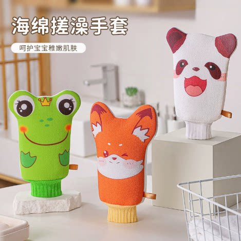 新款搓澡神器卡通儿童搓澡巾女专用澡巾细沙加厚沐浴用品搓澡手套