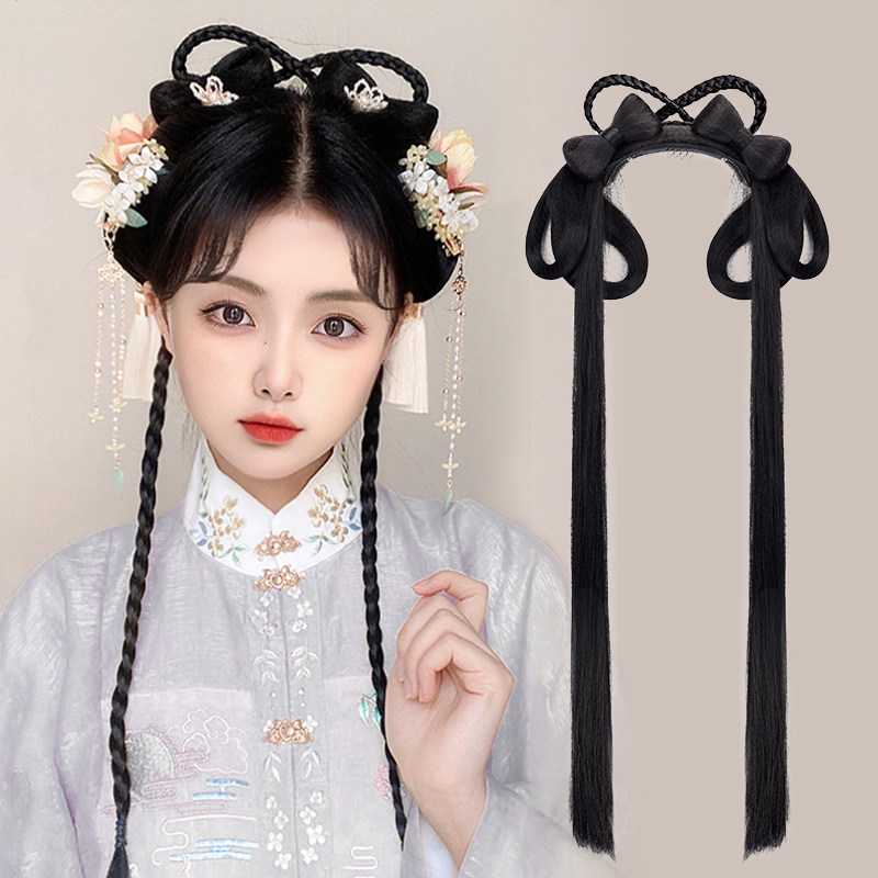 汉服头饰女款古装假发包一体式懒人发箍发饰汉服发髻全套发簪仙女