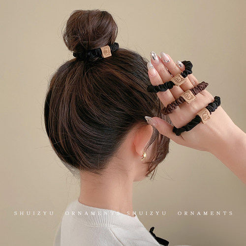 丸子头小肠发圈头饰女扎头高弹力橡皮筋可爱时尚发绳耐用皮套发饰