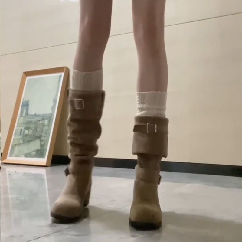 白色蕾丝袜套女秋冬季堆堆袜配靴子腿套叠穿骑士靴袜长筒靴小腿袜