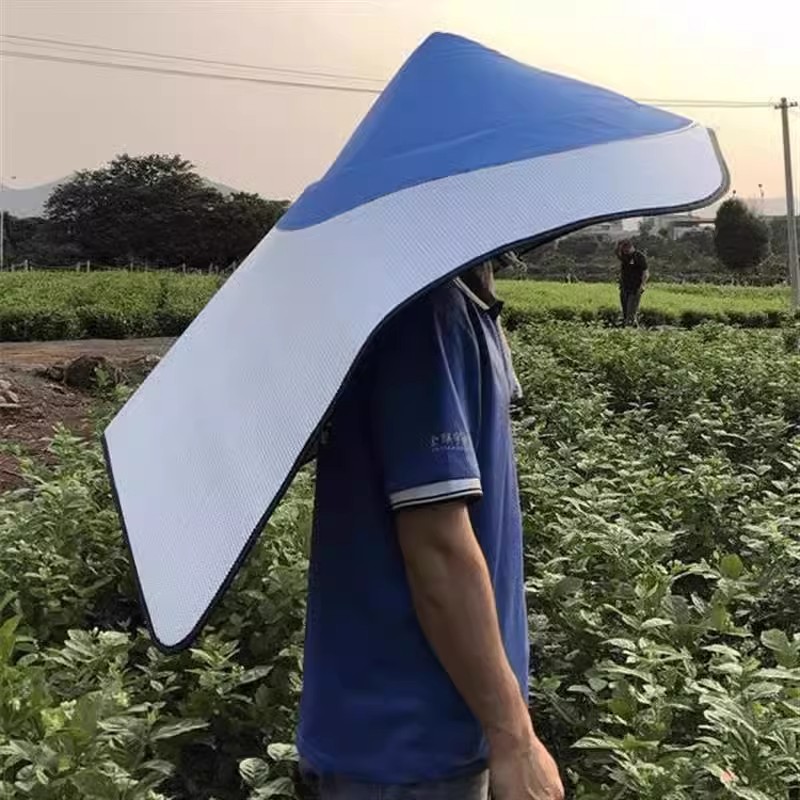 帽子披风一体防晒尖顶帽套隔热摘茉莉花茶斗笠防雨遮阳插秧干农活