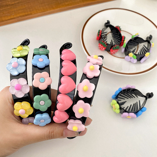 儿童丸子头抓夹高级感女童高马尾发夹后脑勺卡通盘发神器夹子头饰