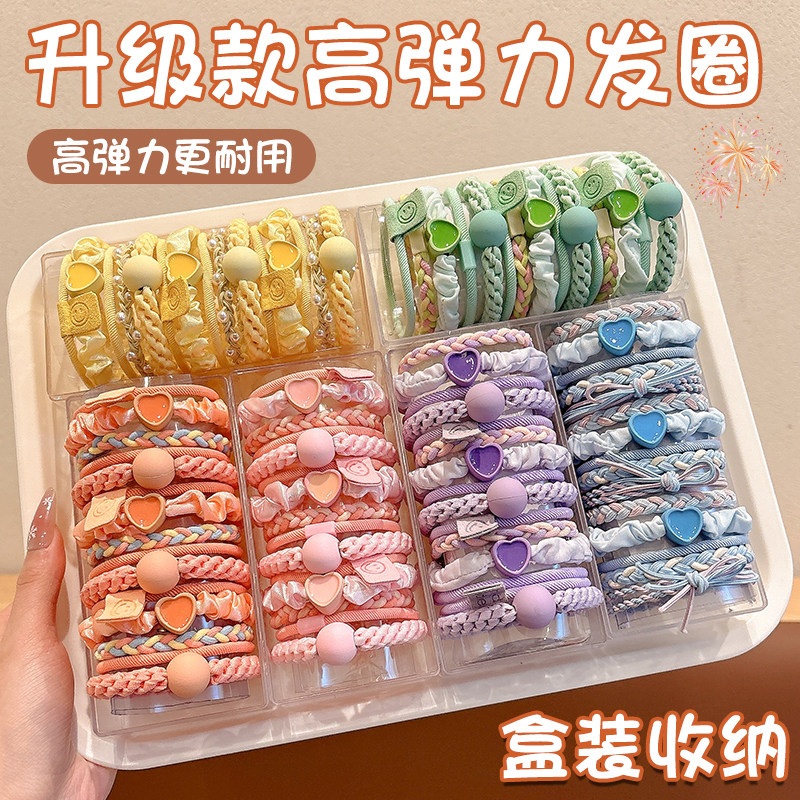 彩色女童扎头不伤发头绳儿童高弹力发绳宝宝马尾发圈头饰皮筋皮套